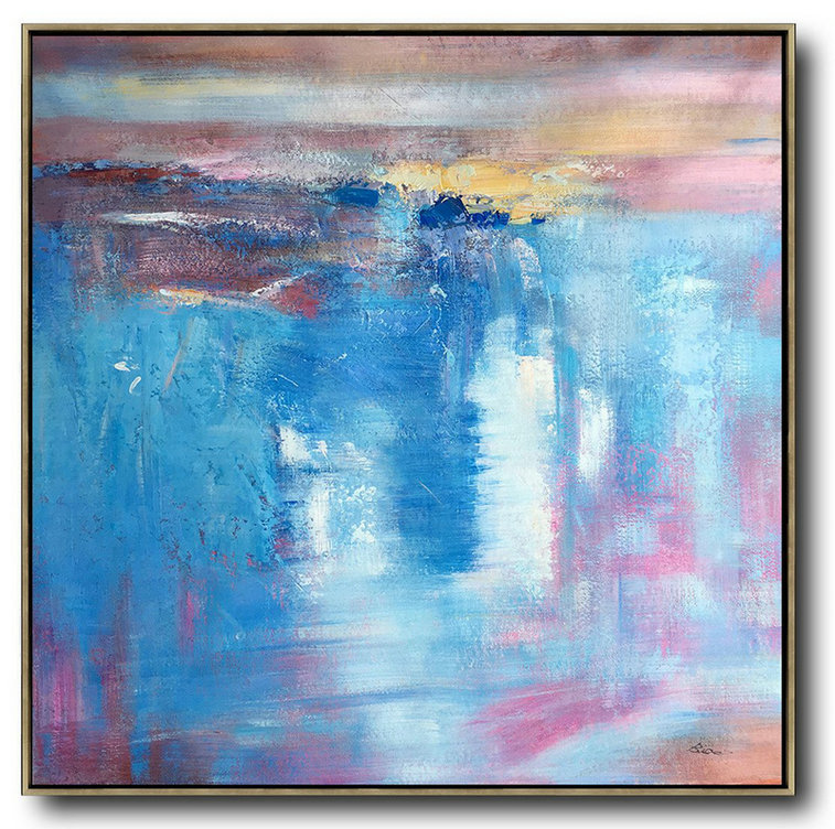 Original Abstract Painting Extra Large Canvas Art,Oversized Contemporary Art,Big Canvas Painting,Blue,White,Pink,Purple.etc
